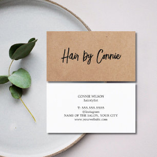 Minimalistische trendy Imitate Kraft Hair Stylist Visitenkarte