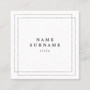 Minimalistische Trendy silberne quadratische Quadratische Visitenkarte