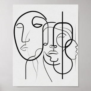 Minimalistische Trennwand Zeichnend Poster