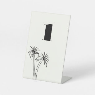 Minimalistische Tropics Wedding Tischnummer Sockelschild