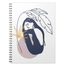 Minimalistische tropische Boho-Frau in Blue