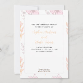 Minimalistische tropische Rosa- und Orangefarbene  Einladung