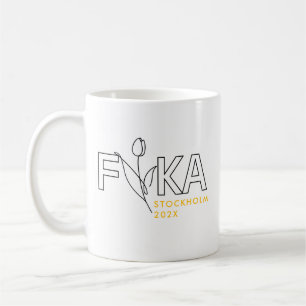Minimalistische Tulpen-Fika Kaffeetasse