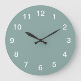Minimalistische, türkisfarbene Acrylwand Große Wanduhr