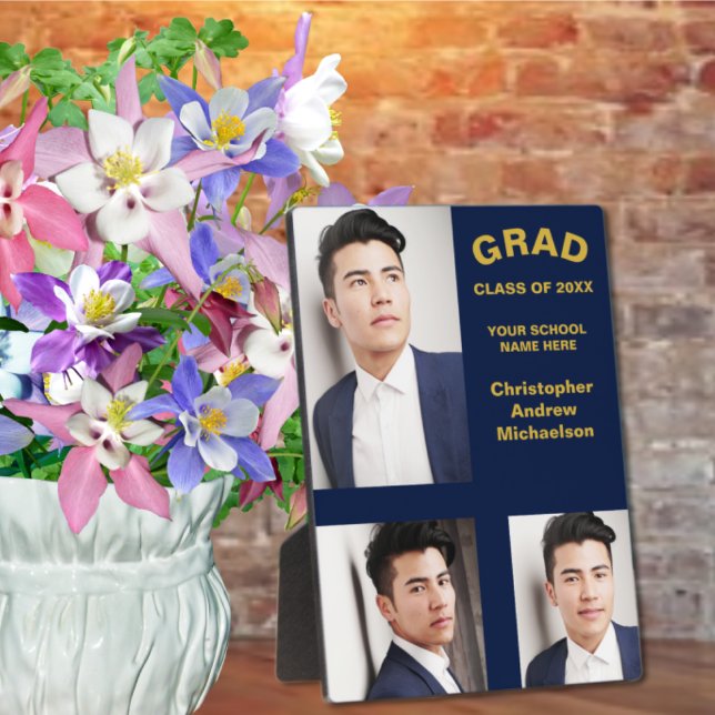 Minimalistische Typografie 3 Foto Abschluss Fotoplatte (Von Creator hochgeladen)