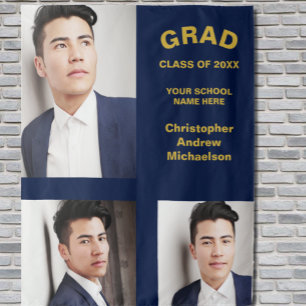 Minimalistische Typografie 3 Foto Abschluss Wandteppich