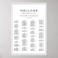Minimalistische Typografie - Alphabetische Sitzkar