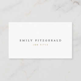 Minimalistische Typografie aus Gold und Schwarz Visitenkarte