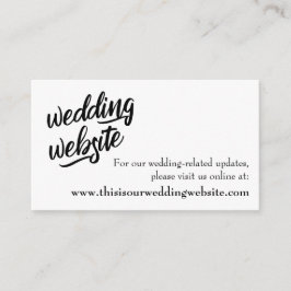 Minimalistische Typografie BW Wedding Website Card Begleitkarte
