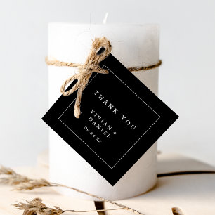 Minimalistische Typografie   Dark Black Danke Geschenkanhänger