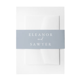 Minimalistische Typografie Dusty Blue Wedding Einladungsbanderole