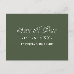 Minimalistische Typografie „Forest Green“ – Heirat Postkarte