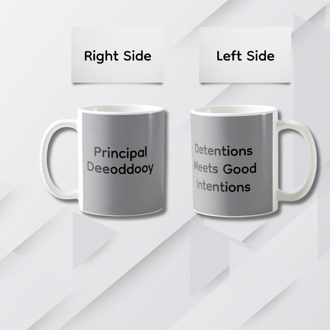 Minimalistische Typografie Funny Principal Sprichw Kaffeetasse (Von Creator hochgeladen)