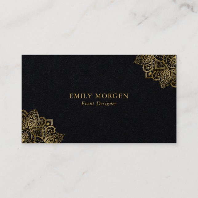 Minimalistische Typografie Gold Tribal Paisley Acc Visitenkarte (Vorderseite)