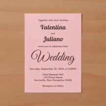 Minimalistische Typografie-Hochzeit in Rosa
