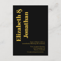 Minimalistische Typografie-Hochzeitsempfang