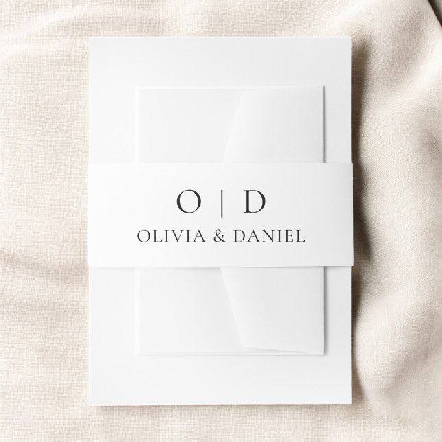 Minimalistische Typografie Hochzeitsschick Schwarz Einladungsbanderole (Von Creator hochgeladen)