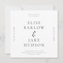 Minimalistische Typografie-Hochzeitsszenario-Foto Einladung