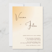 Minimalistische Typografie Lichtorange Hochzeit