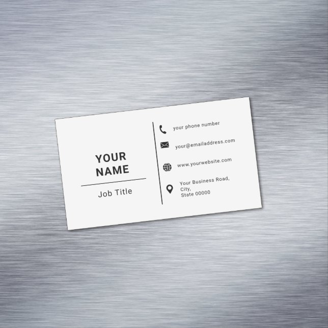 Minimalistische Typografie mit benutzerdefiniertem Magnetische Visitenkarte (Beispiel)