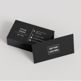 Minimalistische Typografie mit , in Schwarz und We Visitenkarte