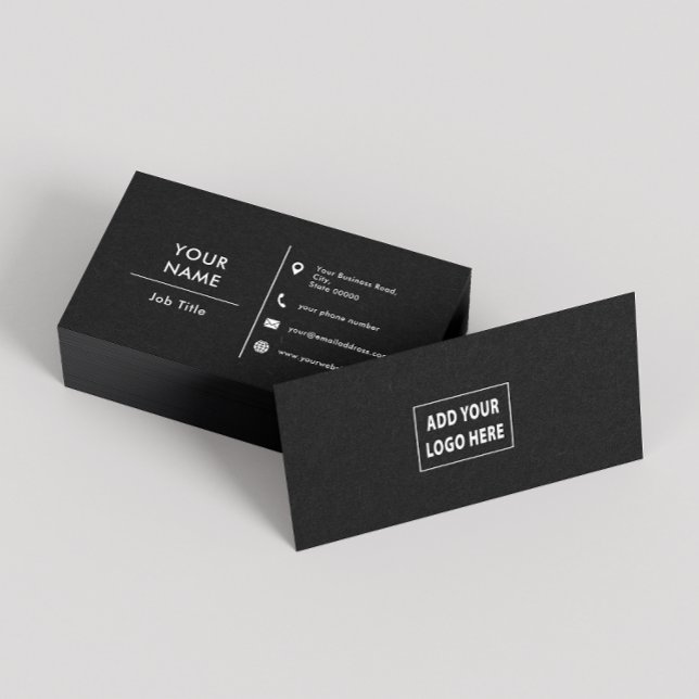 Minimalistische Typografie mit , in Schwarz und We Visitenkarte (Von Creator hochgeladen)