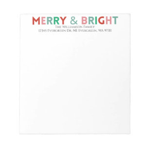 Minimalistische Typografie Moderne Merry & Bright  Notizblock