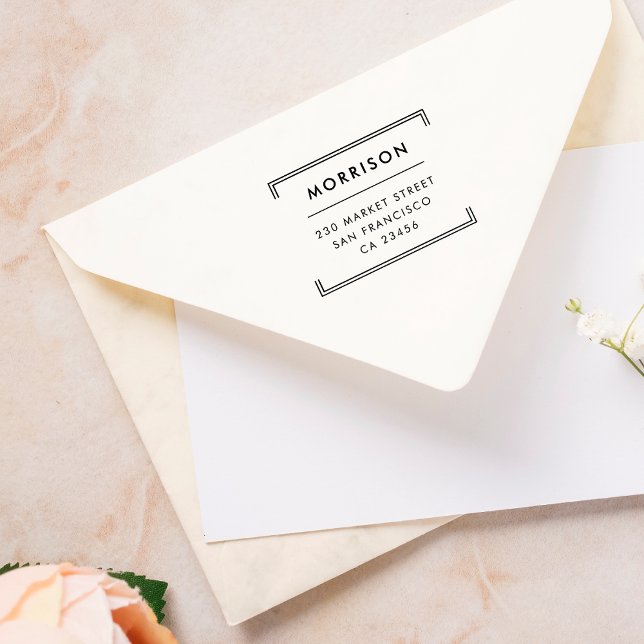 Minimalistische Typografie | Moderne Rücksendeadre Gummistempel (Von Creator hochgeladen)