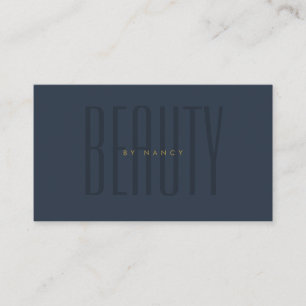 Minimalistische Typografie Navy Blue Beauty Salon Visitenkarte