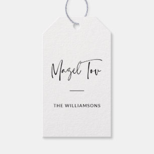 Minimalistische Typografie Personalisiert Mazel To Geschenkanhänger