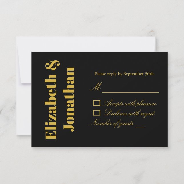 Minimalistische Typografie RSVP Karte (Vorderseite)