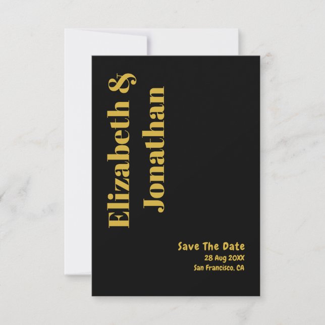 Minimalistische Typografie Save The Date (Vorderseite)