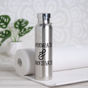 Minimalistische Typografie-Wasserflasche - Hydrate Trinkflasche