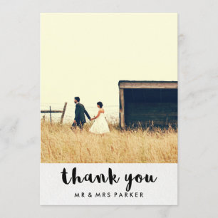 Minimalistische Typografie Wedding Foto Vielen Dan Dankeskarte