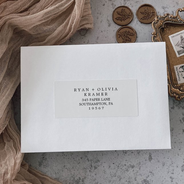Minimalistische Typografie Wedding Guest Address L Aufkleber (Von Creator hochgeladen)