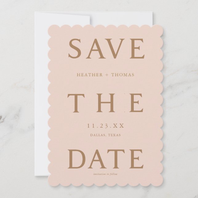 Minimalistische Typografie Wedding Save the Data I Einladung (Vorderseite)