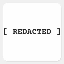 Minimalistische typografische Geheimaufkleber Quadratischer Aufkleber