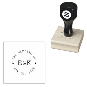 Minimalistische typografische Hochzeitsemblem-Gumm Gummistempel
