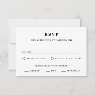 Minimalistische UAWG-Antwort-Karte RSVP Karte