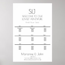 Minimalistische Übersicht über die Sitzplakette vo Poster