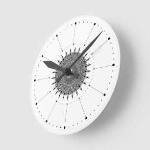 Minimalistische Uhr an der Wand ohne Nummern