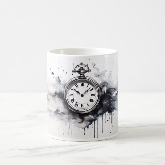 Minimalistische Uhr Kaffeetasse (Mittel)