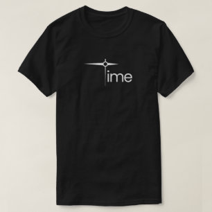 Minimalistische Uhrzeiger Zeit-Typografie T-Shirt