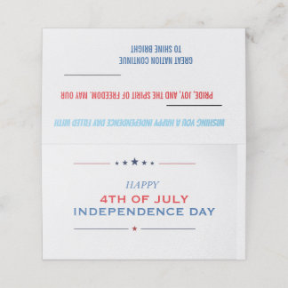 Minimalistische Unabhängigkeitstag-Grußkarte zum 4 Treuekarte