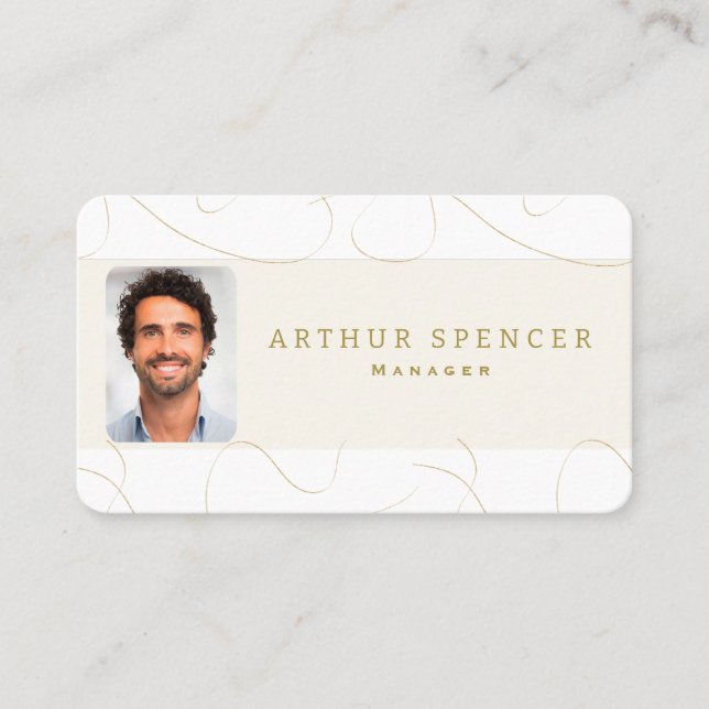 Minimalistische und berufliche goldene Linien Visitenkarte (Vorderseite)