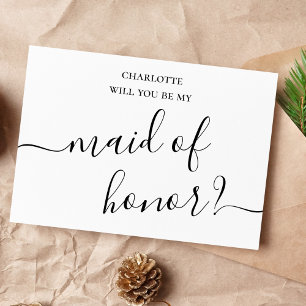 Minimalistische und einfache Trauzeugin Einladung