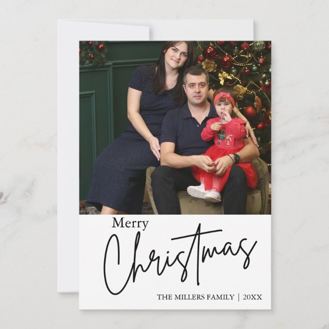 Minimalistische und einfache Weihnachtsfotografie Einladung (Vorderseite)
