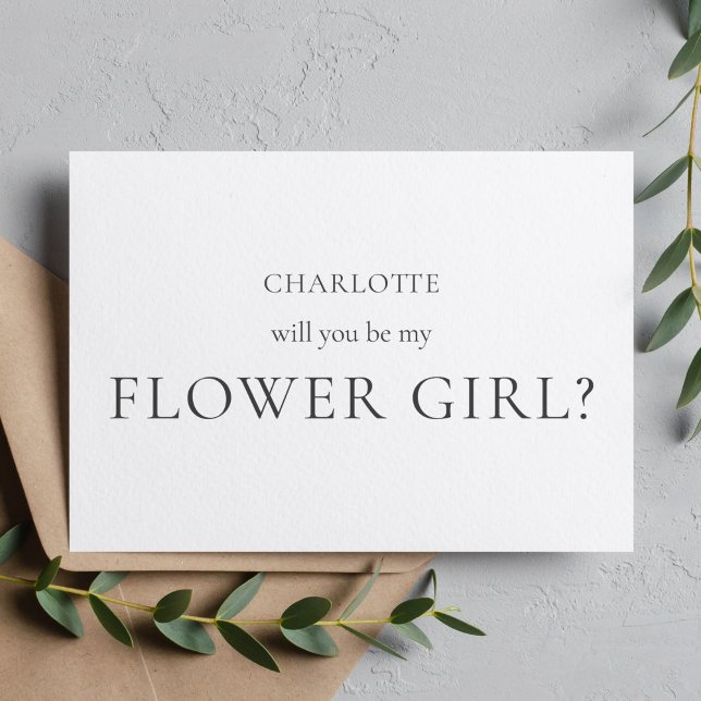 Minimalistische und elegante Blumen Girl-Vorschlag Einladung (Von Creator hochgeladen)