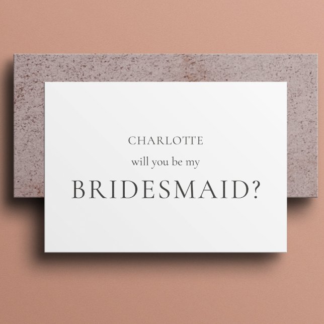 Minimalistische und elegante Bridesmaid-Vorschlags Einladung (Von Creator hochgeladen)