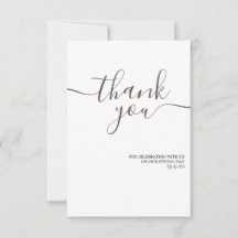 Minimalistische und elegante goldene Hochzeit Dank